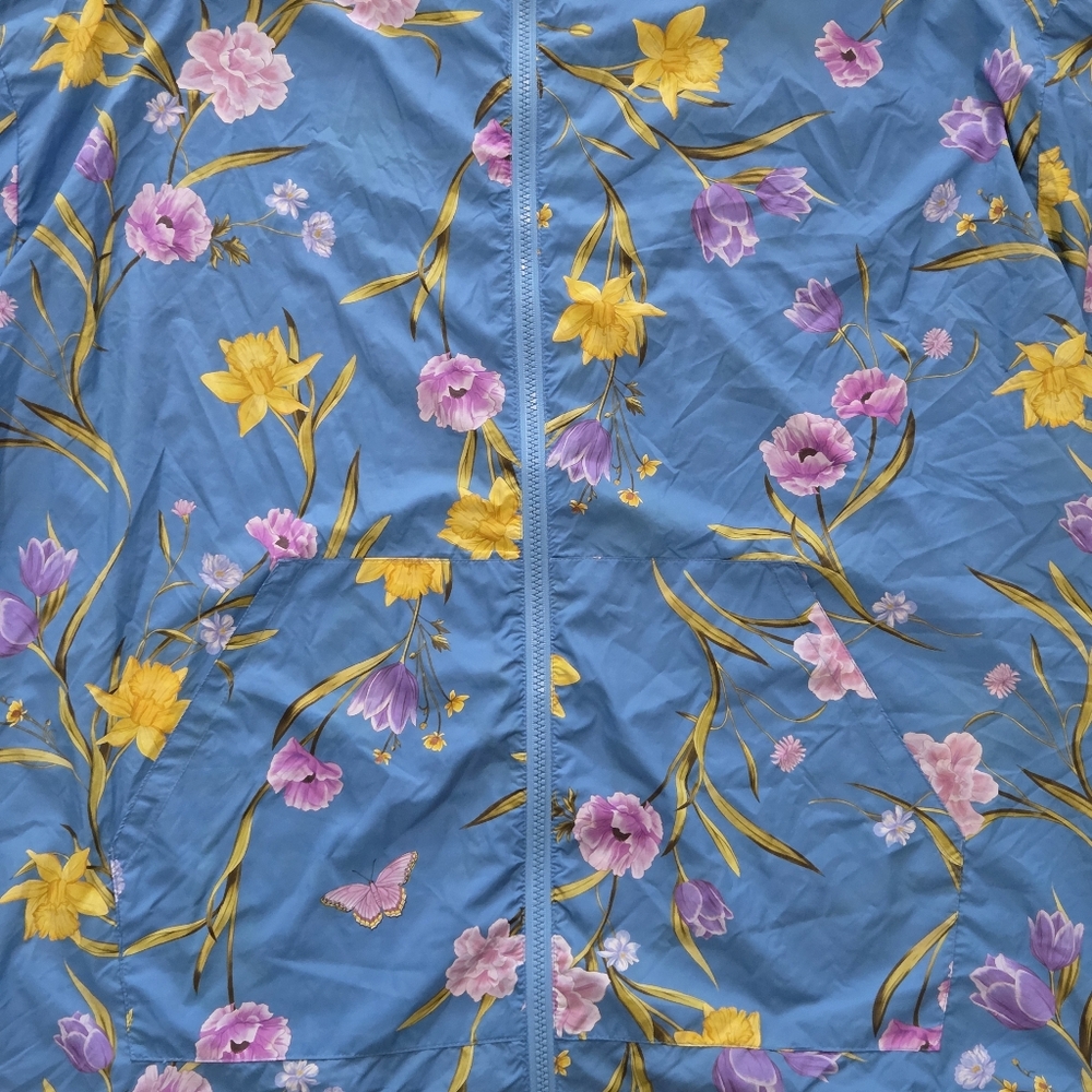 Fabletics Oversized Flyweight Windbreaker Jacket 3X Floral Athleisure Gorpcore - Picture 4 of 11